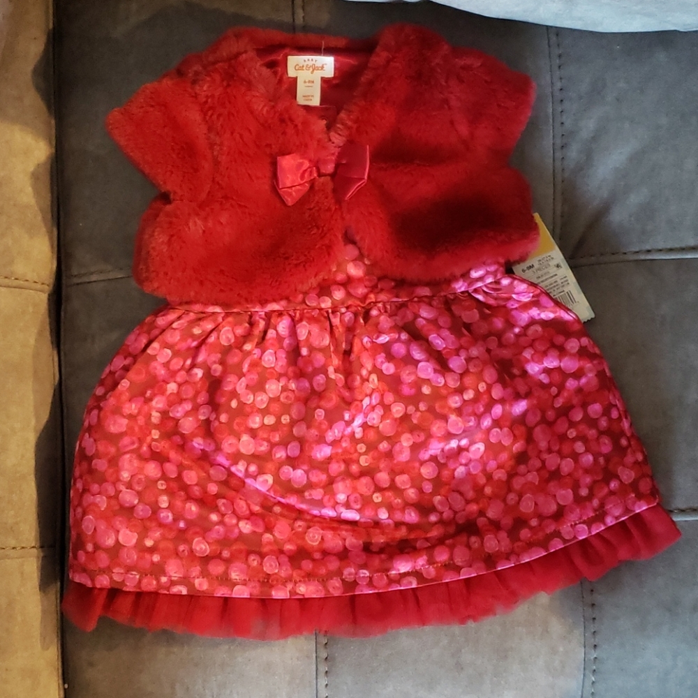 Cat and Jack baby girl dress sz 6-9months in red